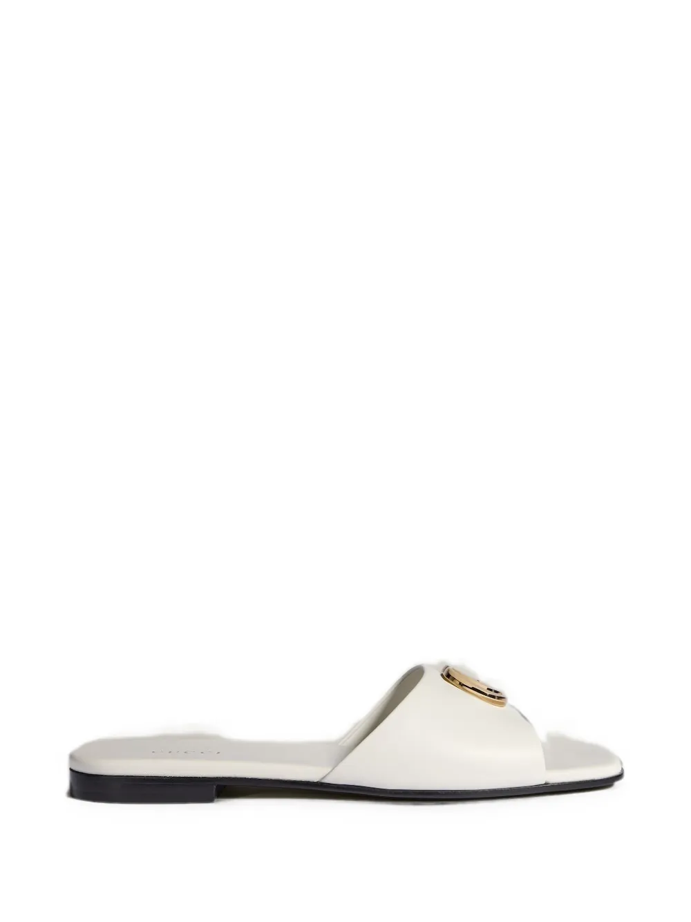 Gucci Double G leather slippers Wit