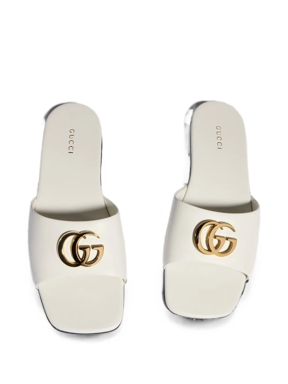 Gucci Double G leather slippers Wit