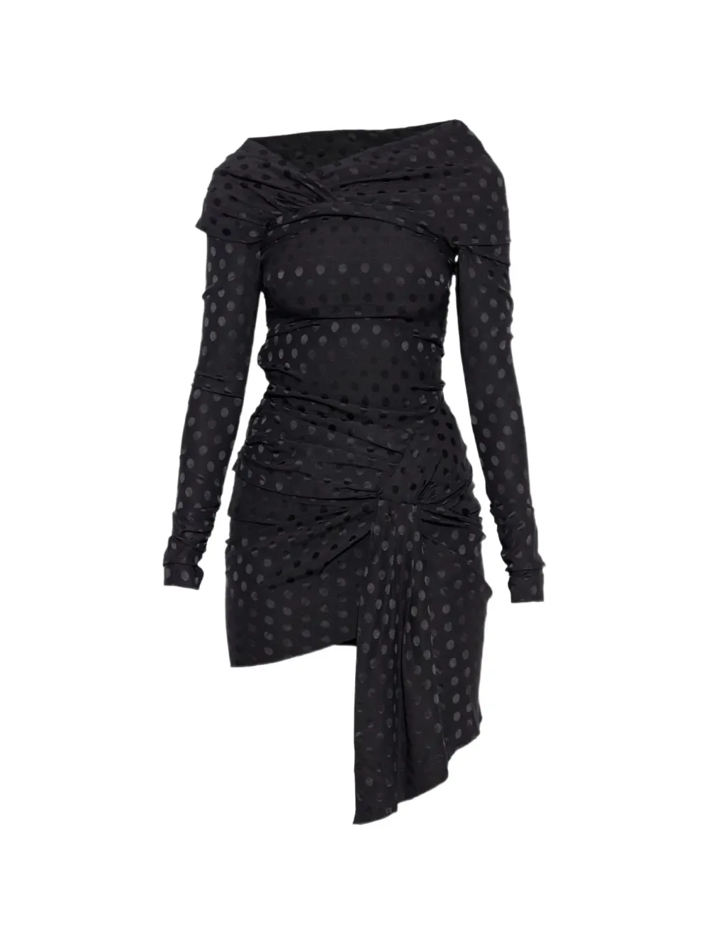 ISABEL MARANT draped polka-dot mini dress - Black