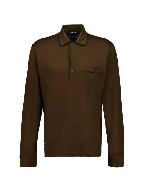 TOM FORD contrast-piping long-sleeve polo shirt