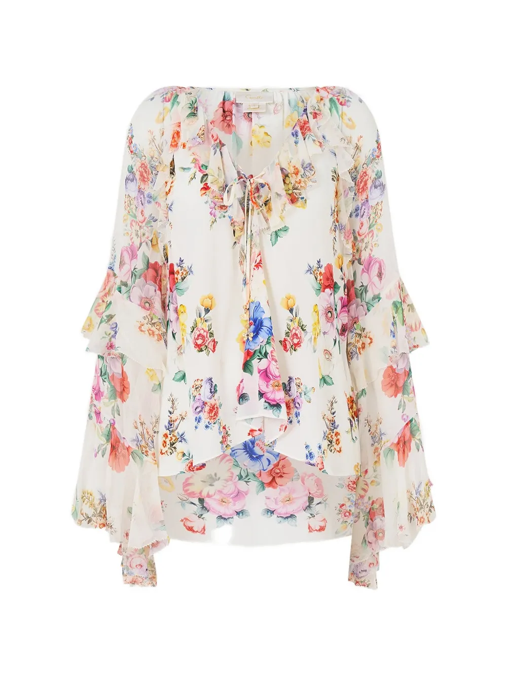 Camilla Blusa con ruches - Bianco