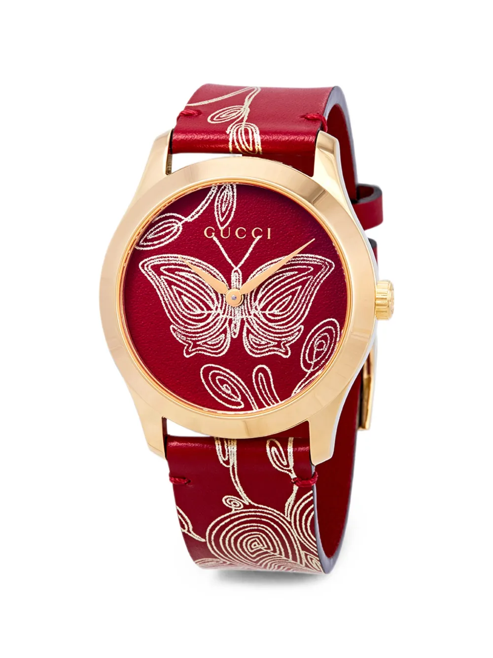 Gucci G-Timeless butterfly-motif 38mm watch - Rot