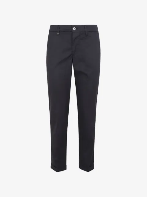 Fay logo-plaque straight-leg trousers
