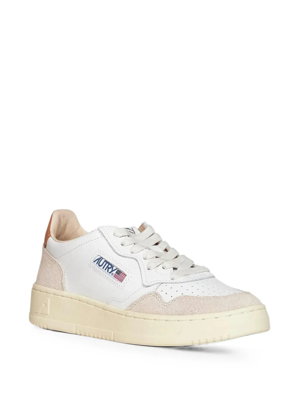 Autry Medalist leather and suede sneakers Wit