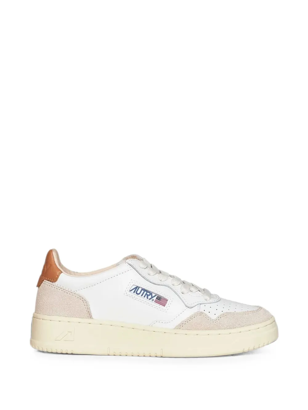 Autry Medalist leather and suede sneakers Wit