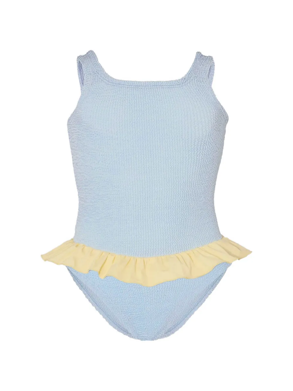 Hunza G Kids Duo Denise crinkled ruffled swimsuit - Blau