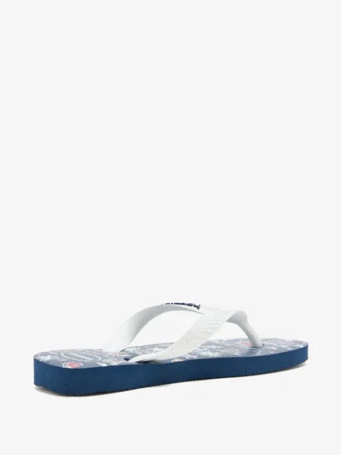 Havaianas Kids nautical-print logo-embossed flip flops