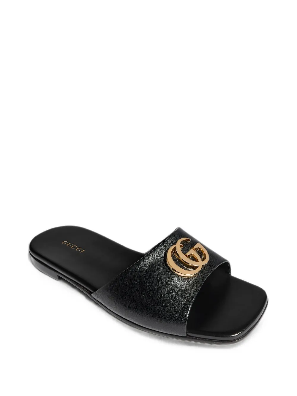 Gucci Double G leather sandals Zwart