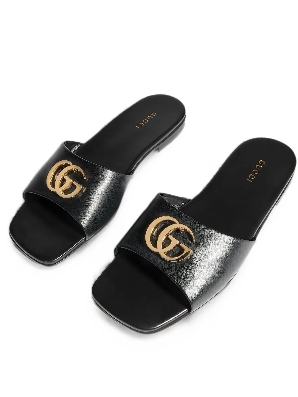 Gucci Double G leather sandals Zwart