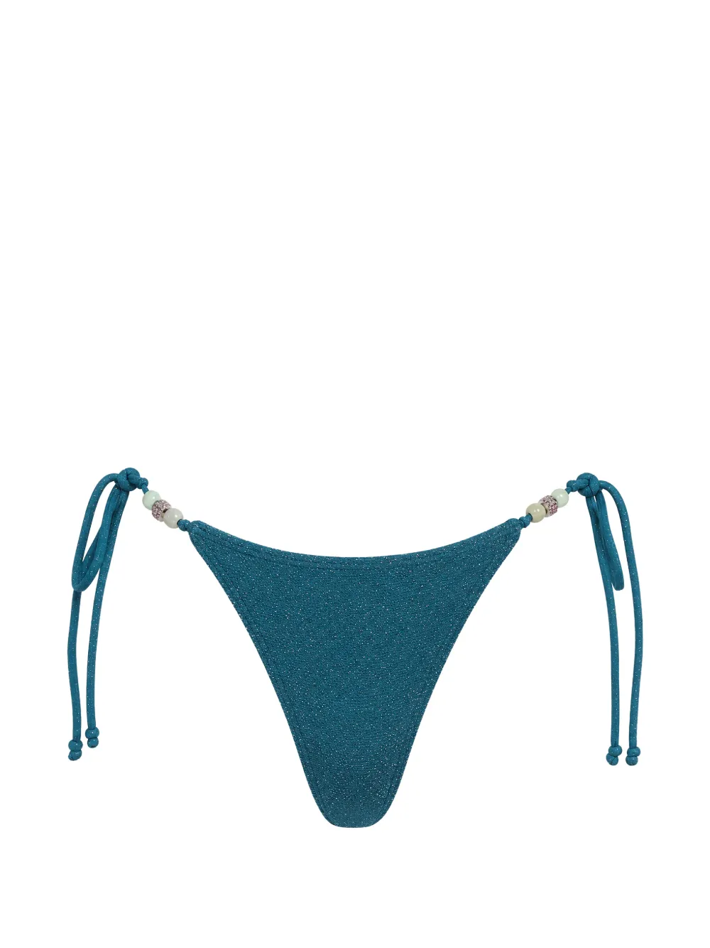  Bound Side Vista Beaded Bikini Bottoms - Azul 