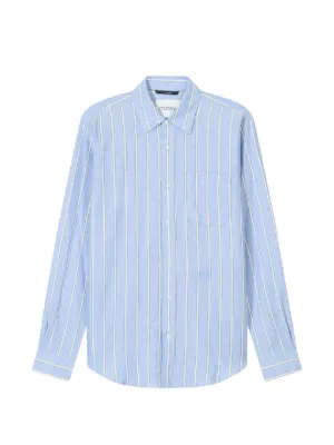 AMI Paris Striped Shirt | Blue | FARFETCH SG