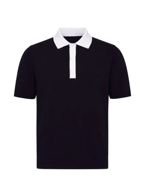 ALPHA STUDIO contrast-collar short-sleeve polo shirt