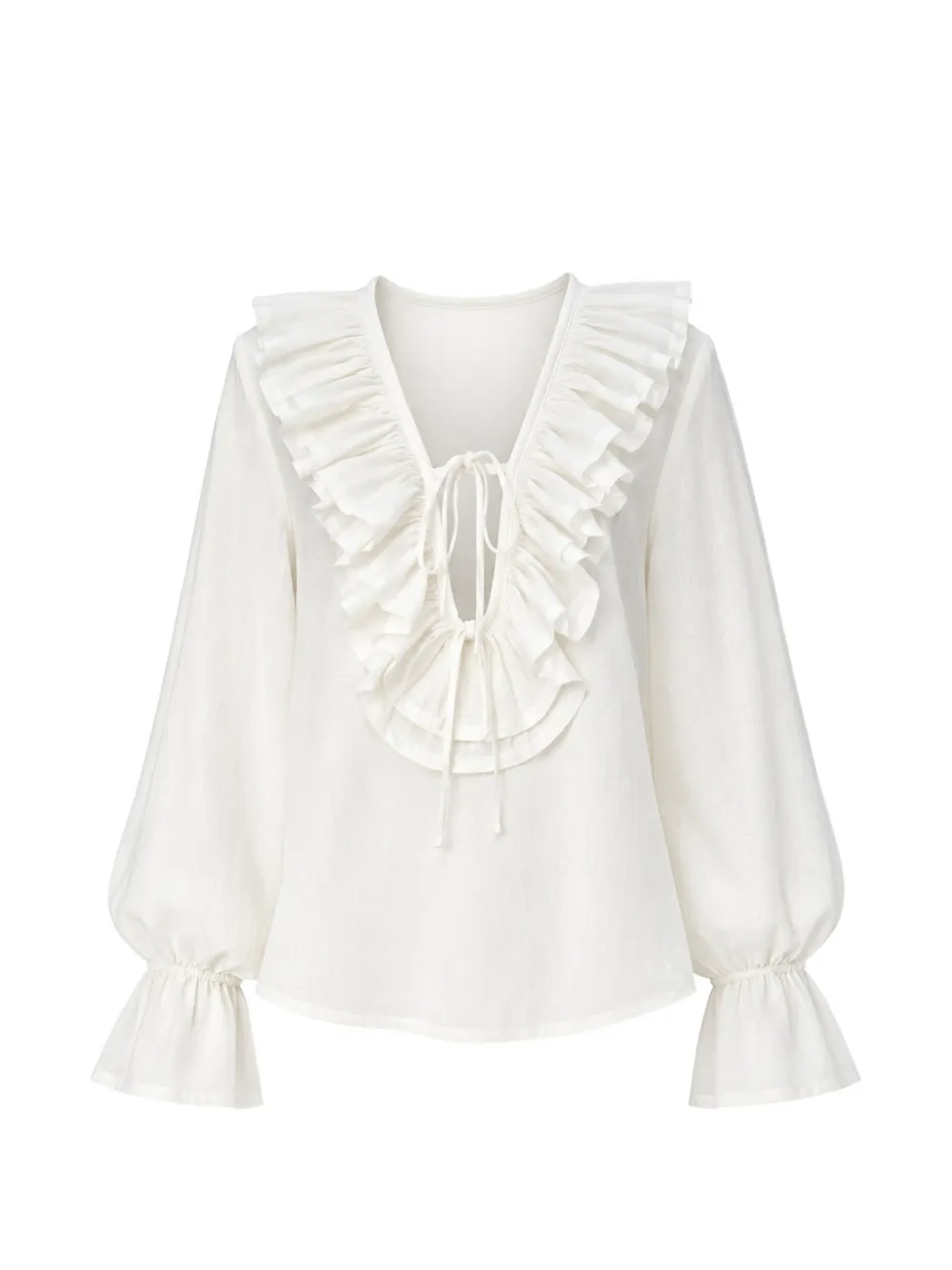 Eleh Blusa con ruches - Bianco