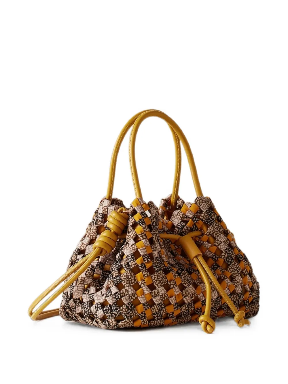  Borbonese Mini The Nest Woven Drawstring Tote Bag - Amarillo 