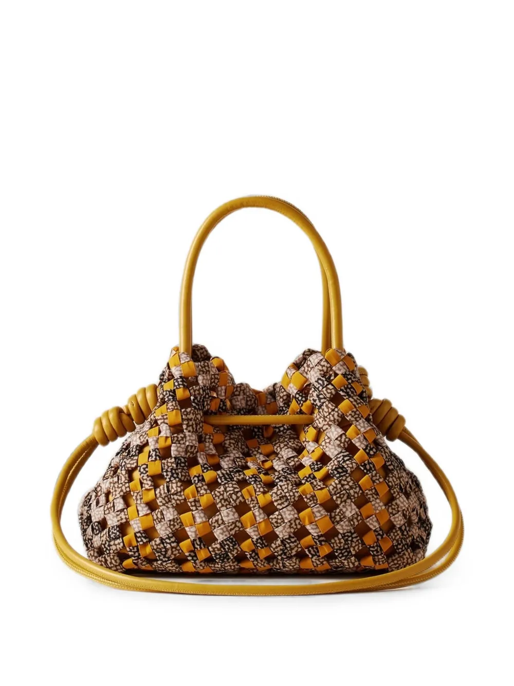  Borbonese Mini The Nest Woven Drawstring Tote Bag - Amarillo 