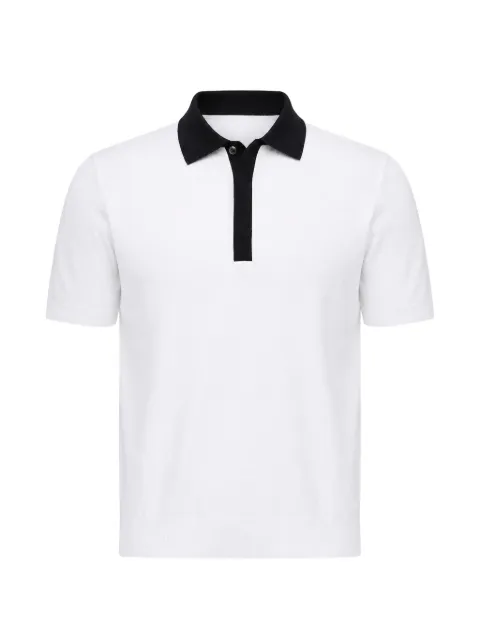 ALPHA STUDIO contrast-collar short-sleeved polo shirt