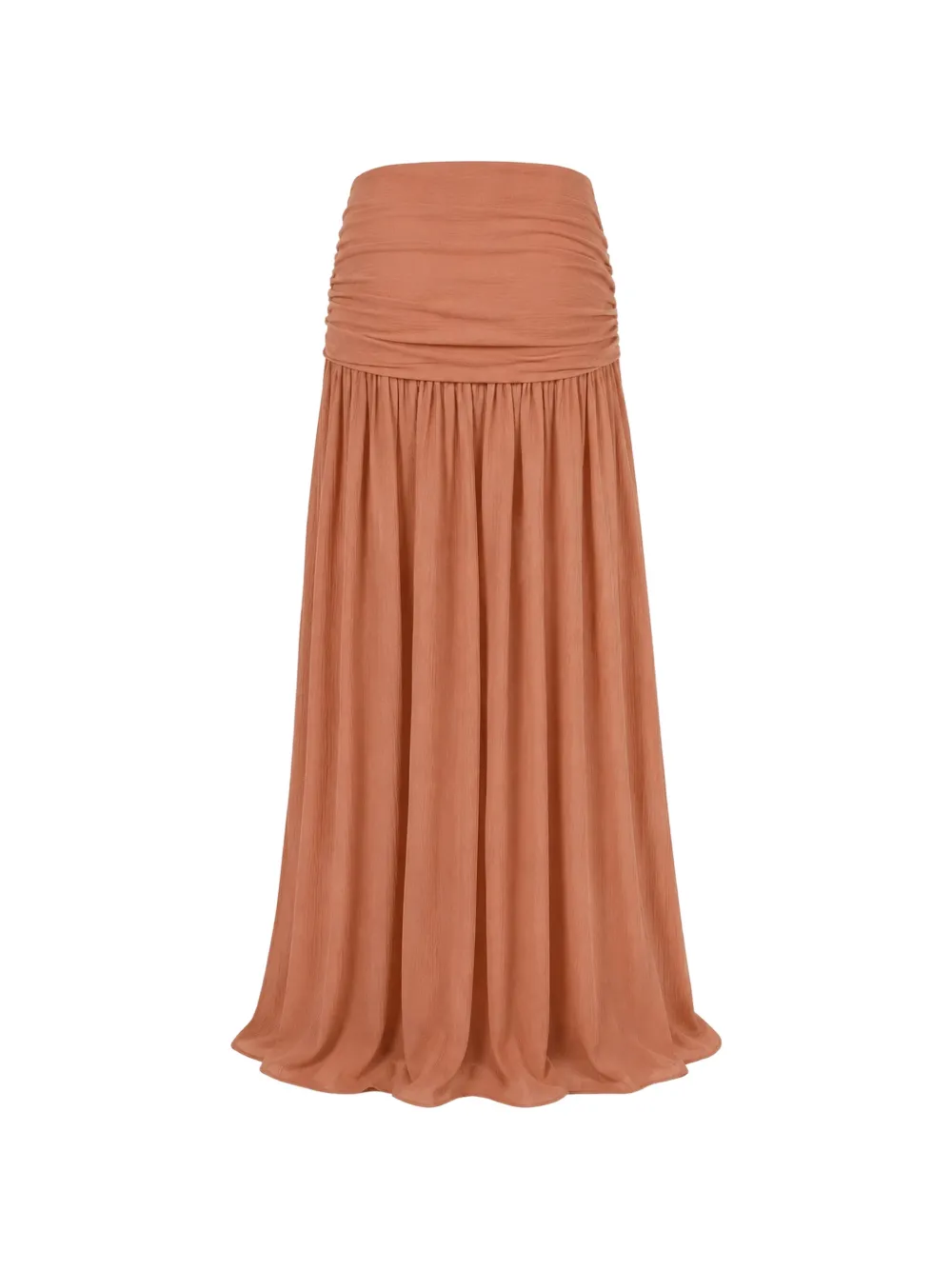 Petar Petrov Late Bloom Ruched Maxi Skirt in Orange, view 2
