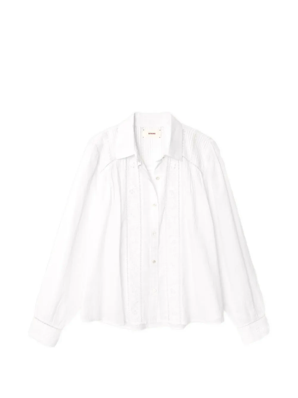 Xirena Camicia Viviana con bordo in pizzo - Bianco