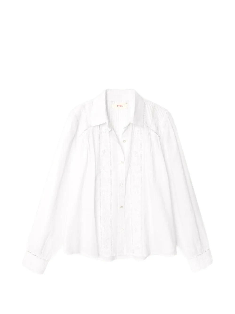 Xirena Camicia Viviana con bordo in pizzo - Bianco