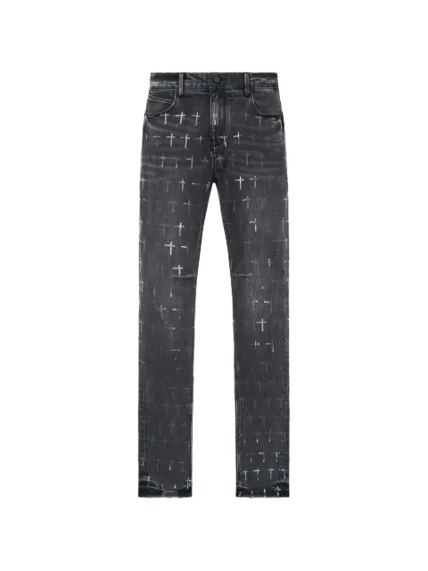 RTA Bryant cross-print denim jeans