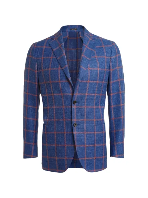 SARTORIO NAPOLI windowpane virgin wool-blend jacket
