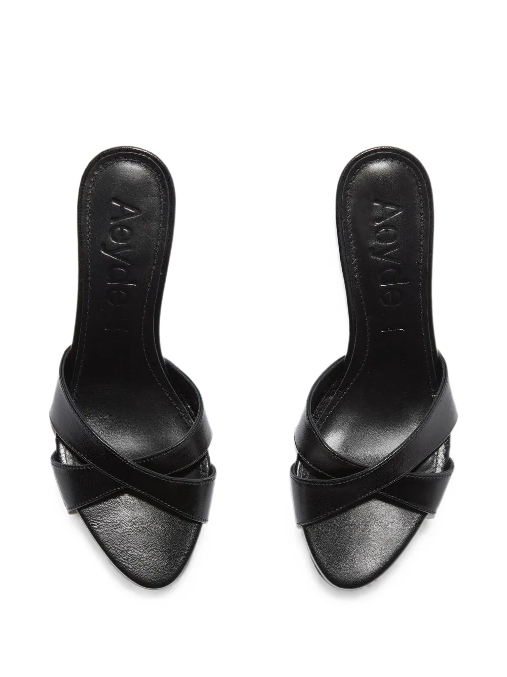 Aeyde crossover-strap leather sandals Zwart