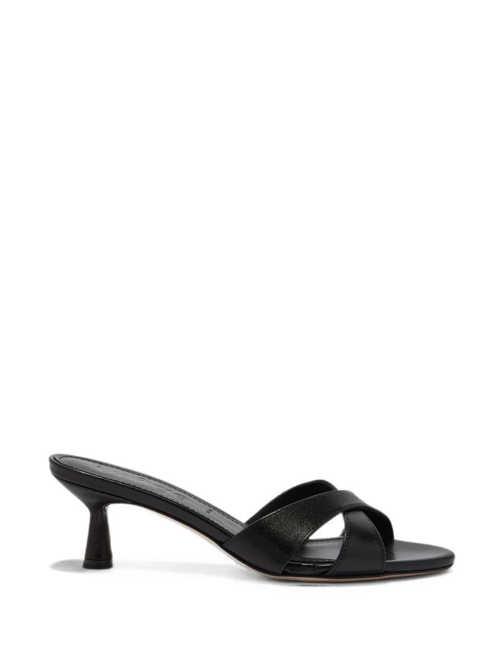 Aeyde crossover-strap leather sandals Zwart