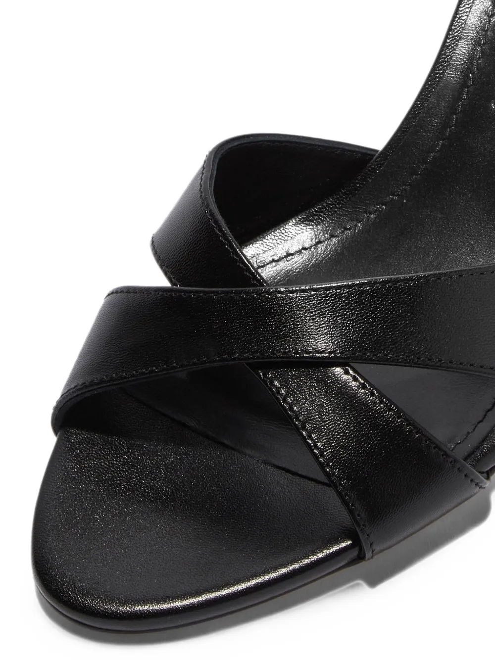 Aeyde crossover-strap leather sandals Zwart