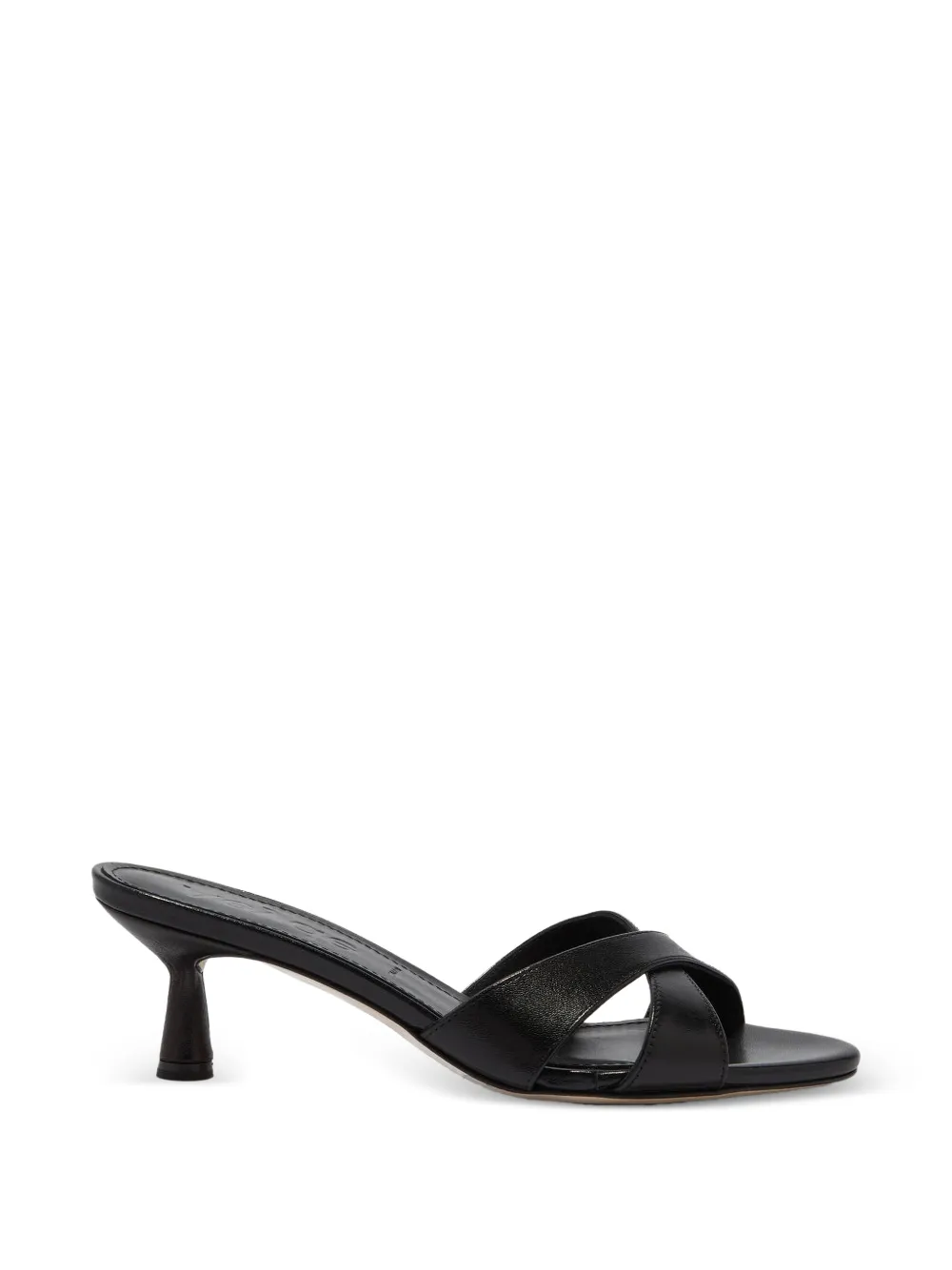 Aeyde crossover-strap leather sandals Zwart