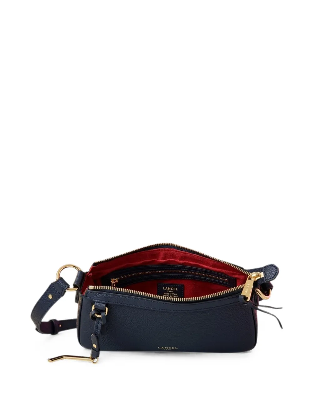 Lancel Grained Leather Shoulder Bag - Azul 