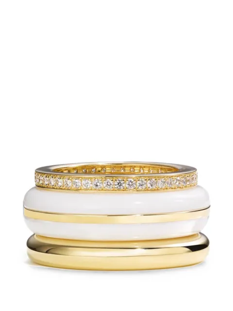 By Pariah embellished stacked rings