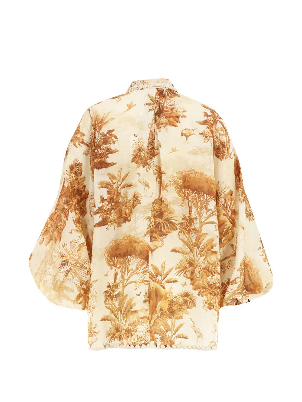 ZIMMERMANN Indra blouse met gestrikte hals Beige