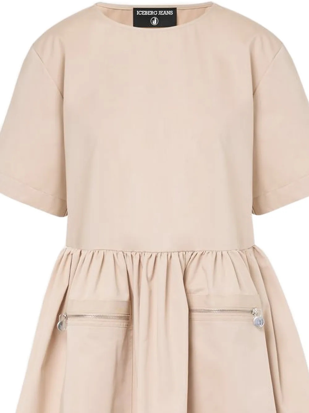 Iceberg Gesmockte midi-jurk met ritszak Beige