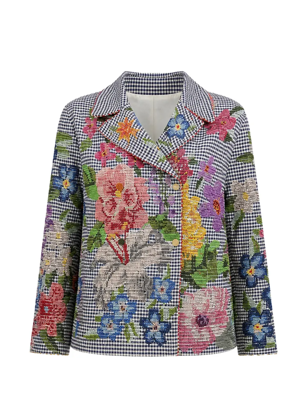 Pero Blazer monopetto con ricamo - Blu
