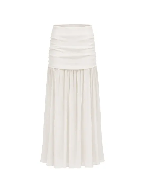 Petar Petrov Late Bloom ruched silk maxi skirt