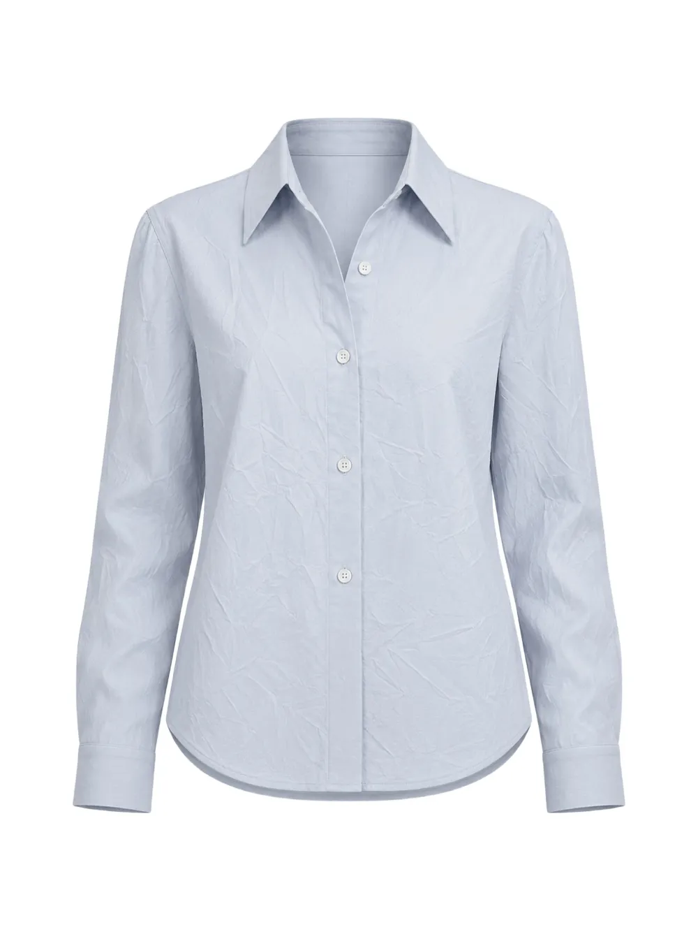 WE-AR4 Camicia The Layered con effetto stropicciato - Blu