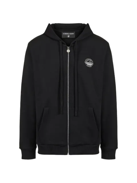 Iceberg logo-print zip-up hoodie