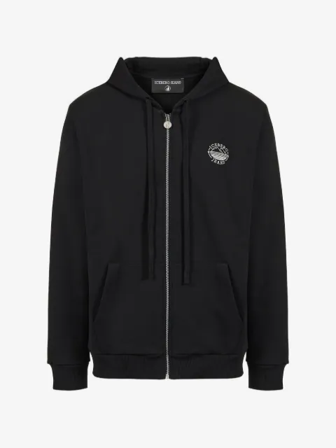 Iceberg logo-print zip-up hoodie