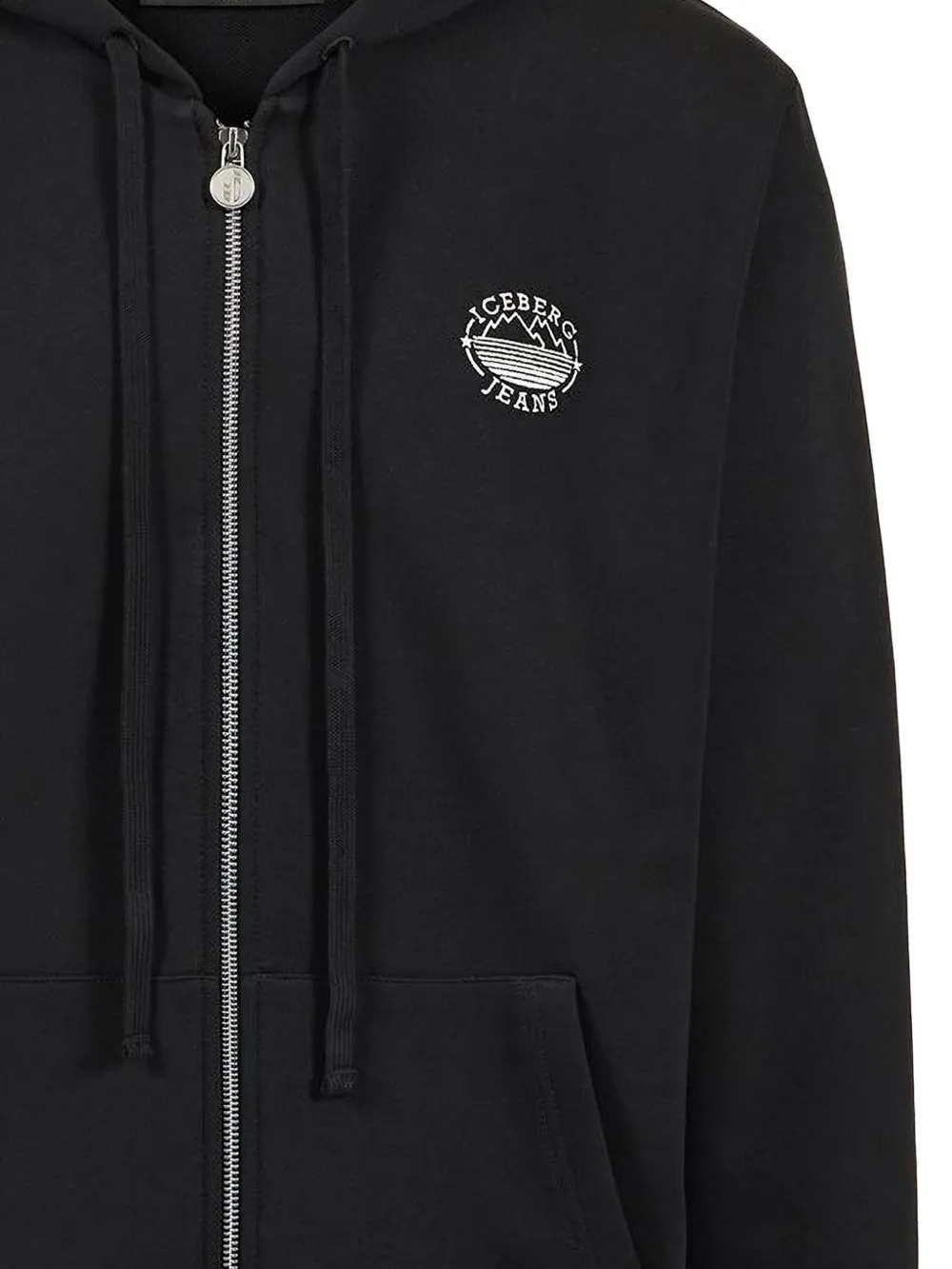 Iceberg Hoodie met logoprint en rits Zwart