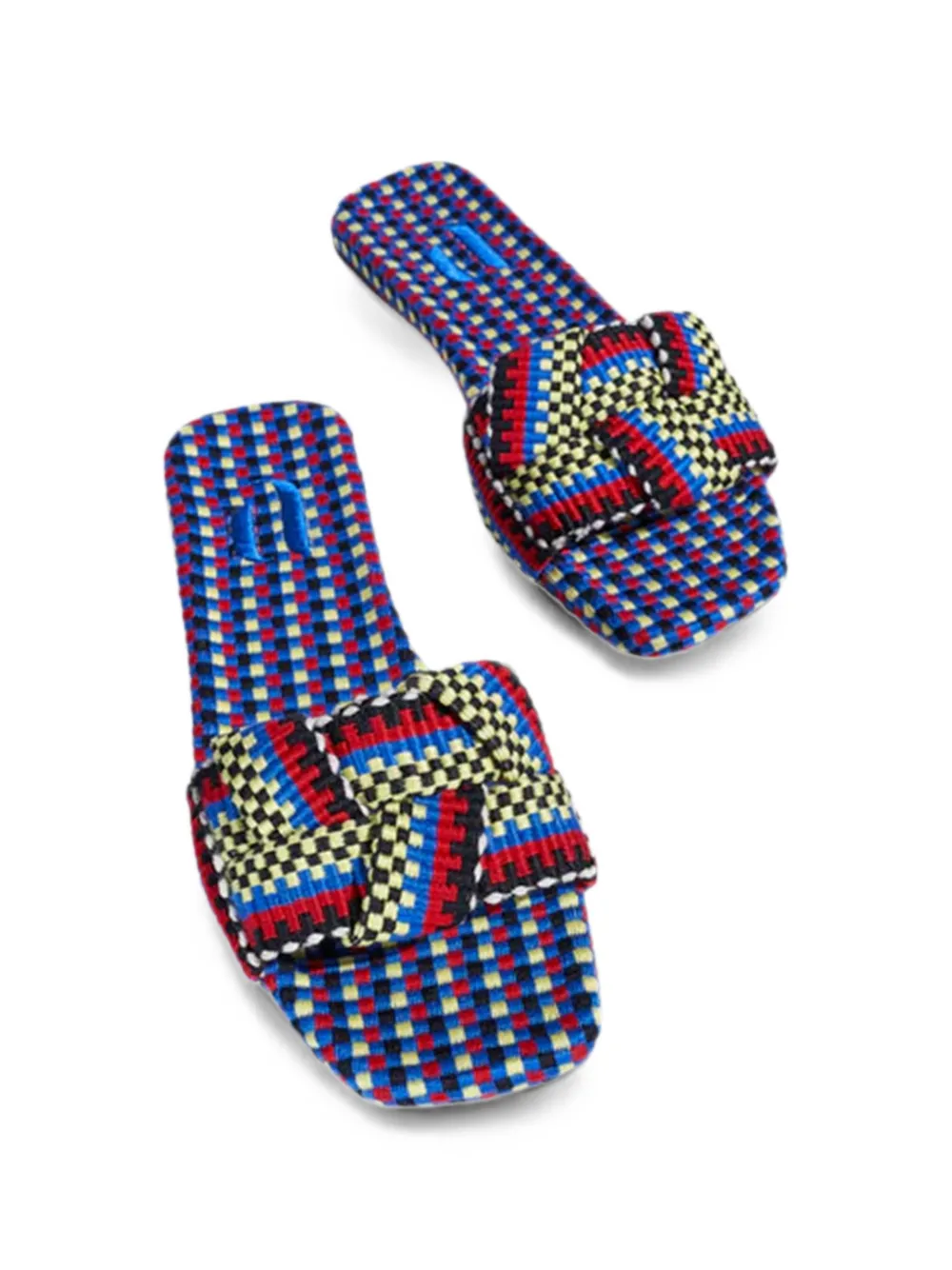 AMAMBAIH Martina woven mules Blauw
