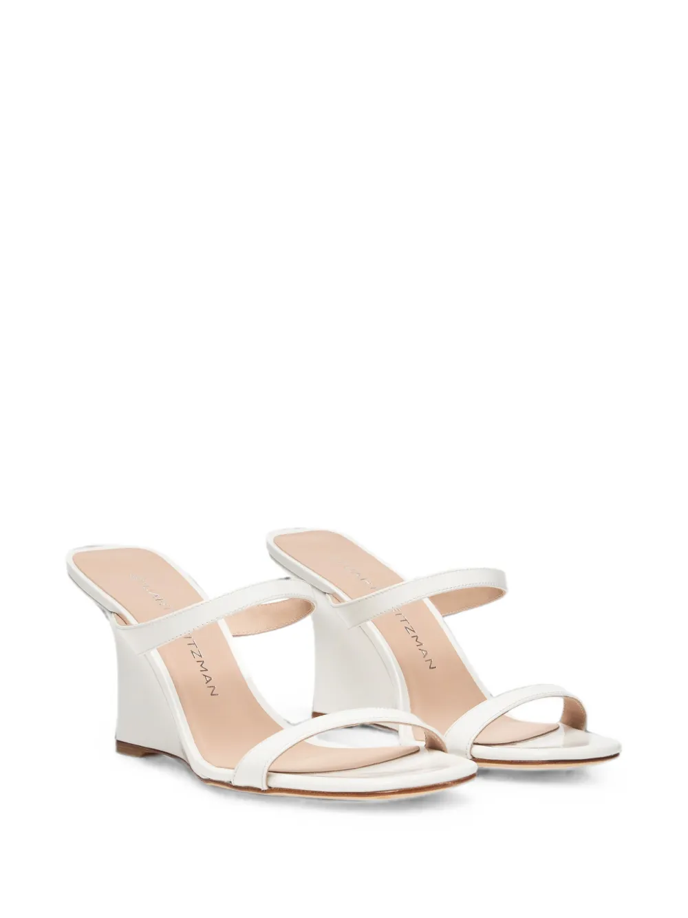Stuart Weitzman Vinnie sandalen met gelakte afwerking Wit