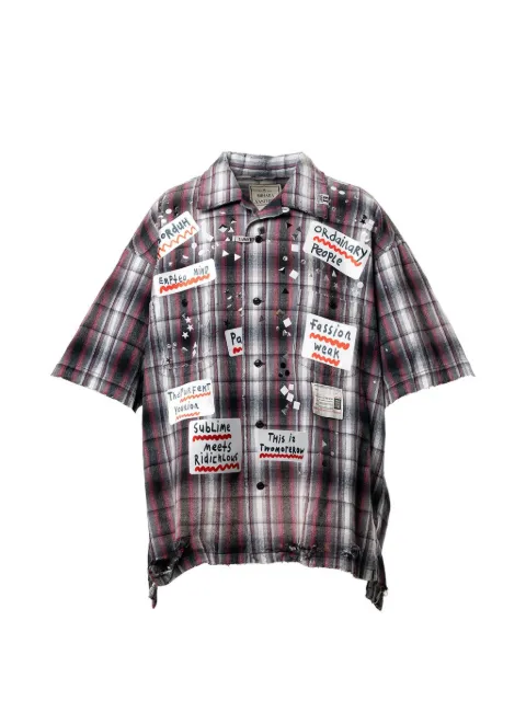 Maison MIHARA YASUHIRO sticker-patch studded shirt