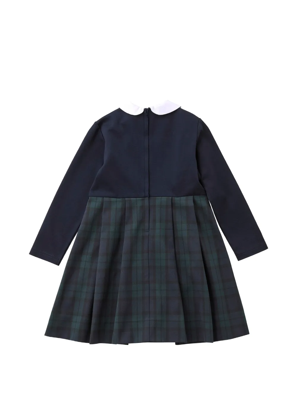 familiar Jurk met tartan-print en strikdetail Blauw