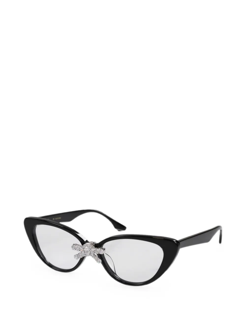 YVMIN x Shushutong bow-detail glasses - Nero