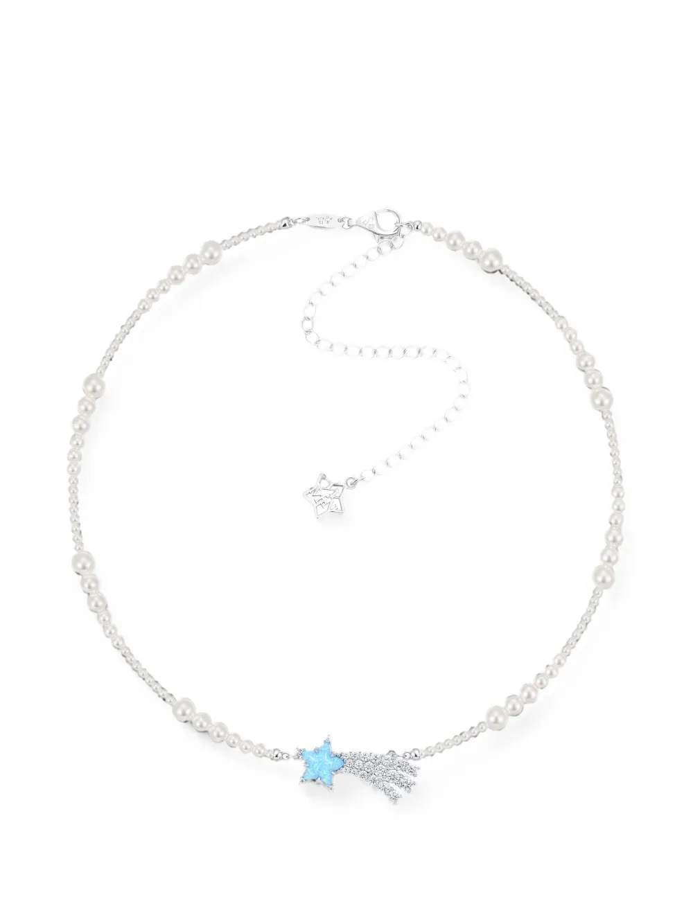 YVMIN Shooting Star pearl necklace - Argento