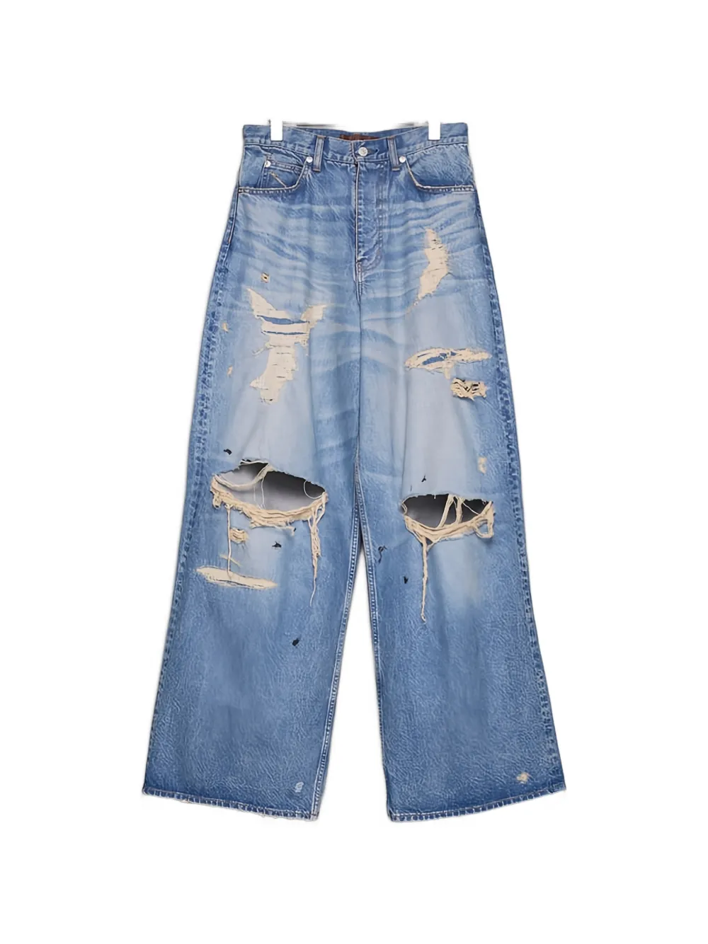 MASU distressed wide-leg jeans - Blu