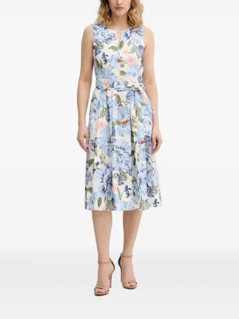 OUI floral-print belted midi dress