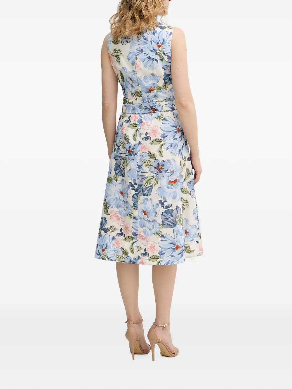OUI Midi-jurk met ceintuur Blauw