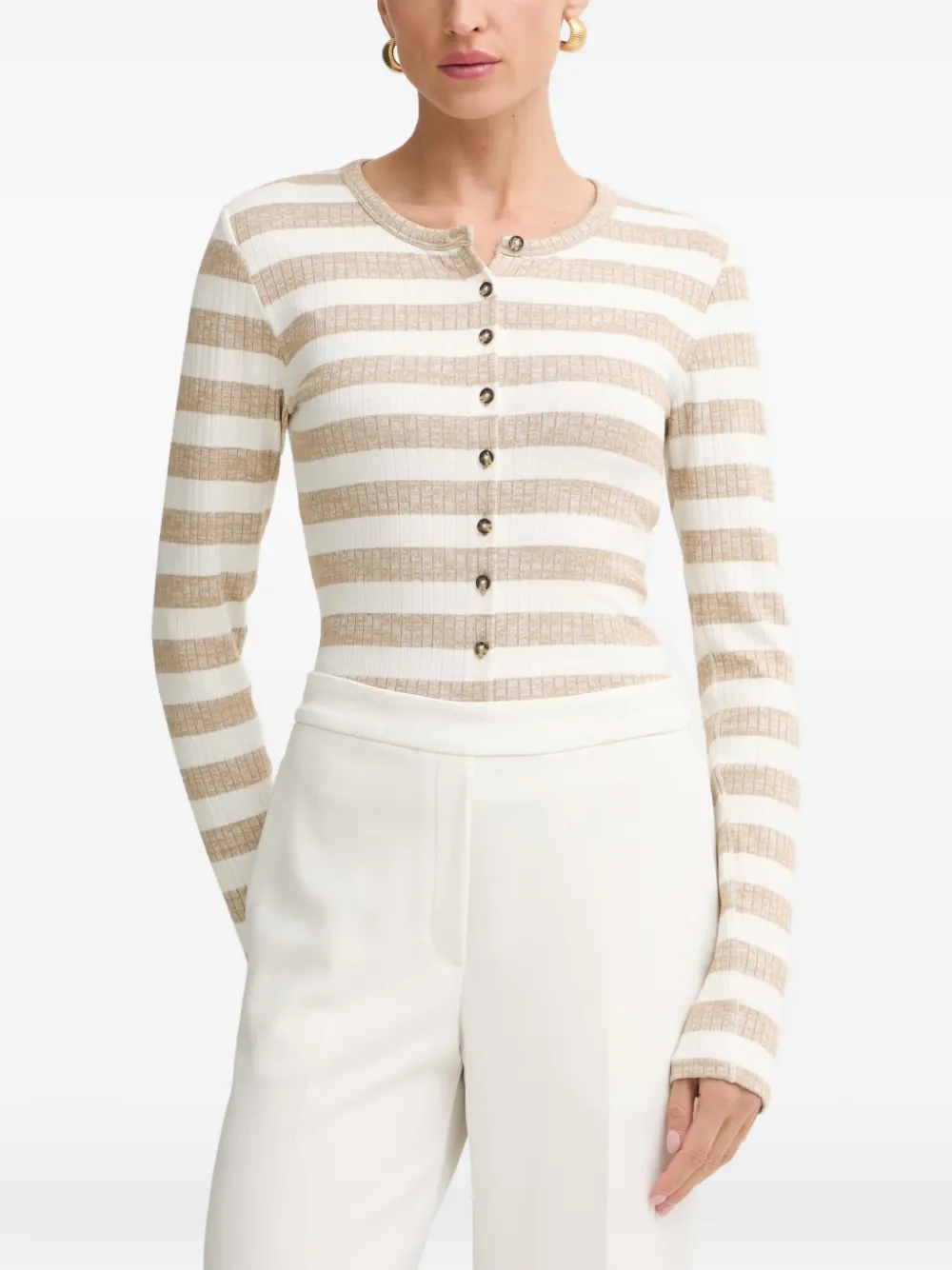 rag & bone striped ribbed cardigan - Toni neutri