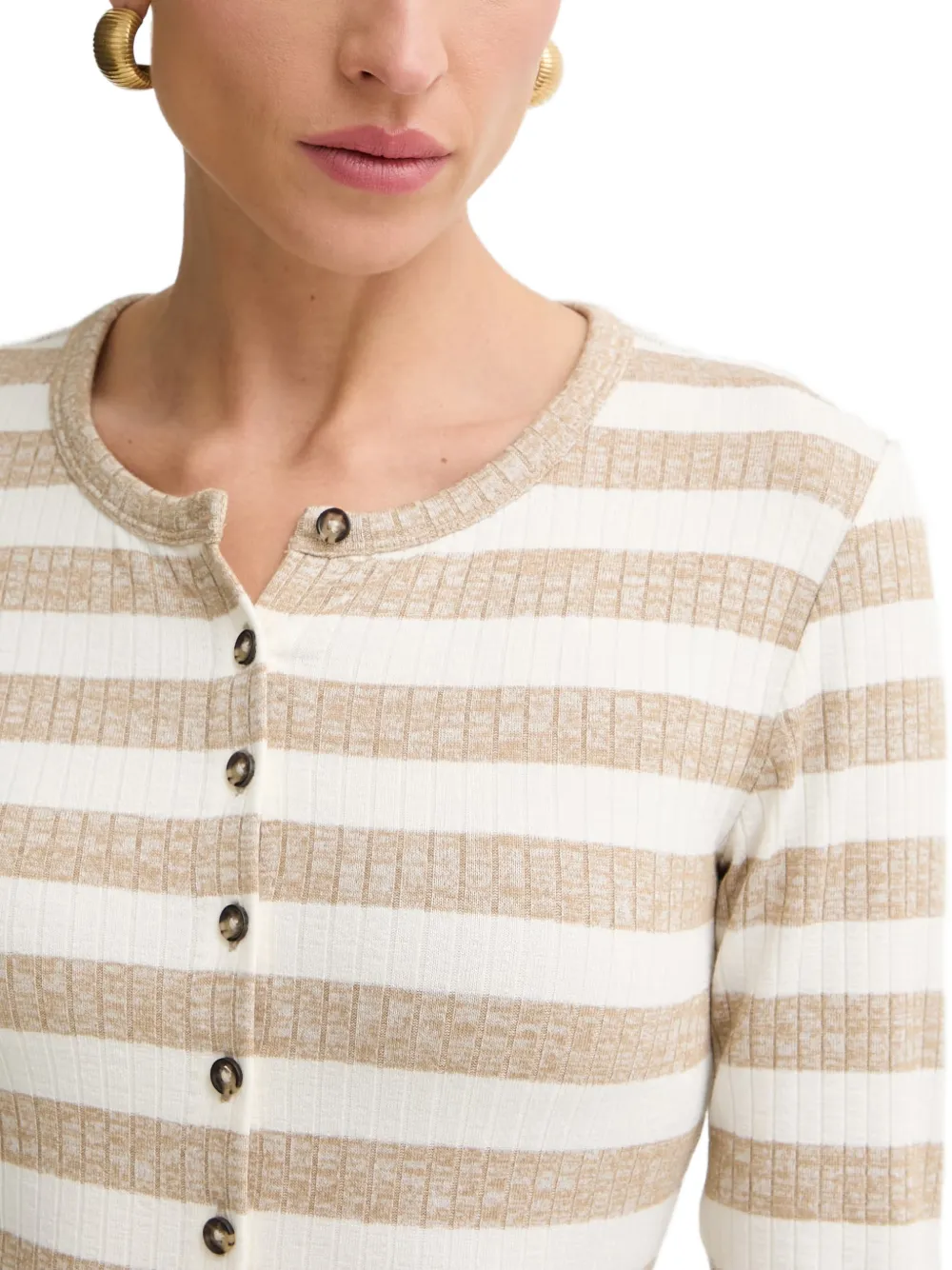 rag & bone Gestreept geribbeld vest Beige